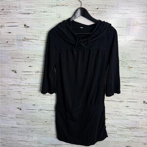 lululemon athletica Black Midi Dress size 8 hooded